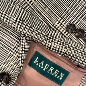 Ralph Lauren Mens Houndstooth 100% Lambswool Blazer 44R Cream Classy